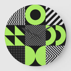 Minimalistische geometrische, skandinavische Vinta Große Wanduhr