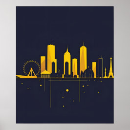 Minimalistische geometrische Stadtsilhouette Poster