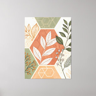 Minimalistische geometrische und botanische Stretc Leinwanddruck