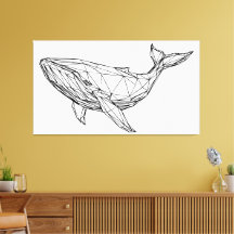 Minimalistische geometrische Wal-Leinwand-Wandkuns