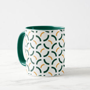 Minimalistische geometrische Waldgrün- und Senfgel Tasse