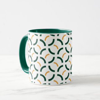 Minimalistische geometrische Waldgrün- und Senfgel Tasse