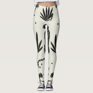 Minimalistische Geparden-Illustration Vintag Leggings