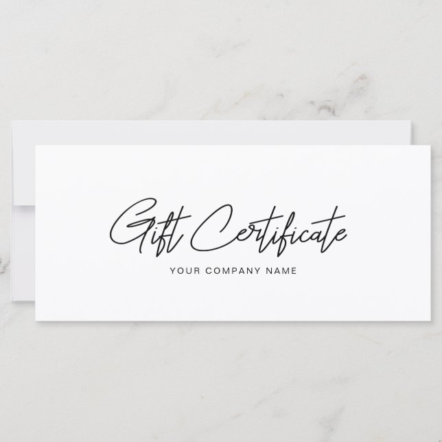 Minimalistische Geschenkgutschein-Visitenkarte (Vorderseite)