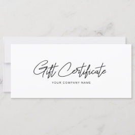 Minimalistische Geschenkgutschein-Visitenkarte