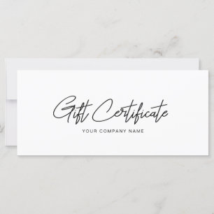 Minimalistische Geschenkgutschein-Visitenkarte
