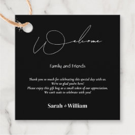 Minimalistische Geschenkmarken für Hochzeiten Schw Geschenkanhänger