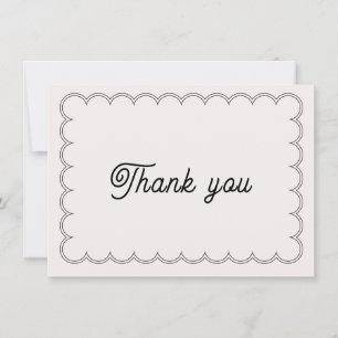 Minimalistische gewellte Umrandung Danke-Karte Dankeskarte