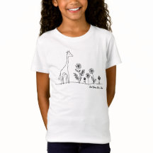 Minimalistische Giraffe Blume Kunst Zeichnend