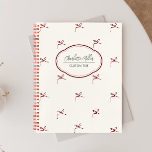 Minimalistische Girly Coquette Bogen-Spirale Notizbuch