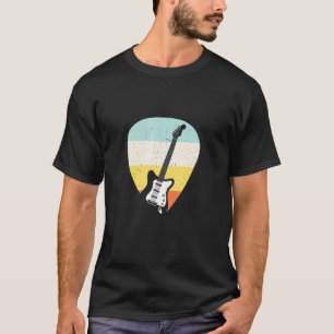 Minimalistische Gitarre mit Plektrum T-Shirt