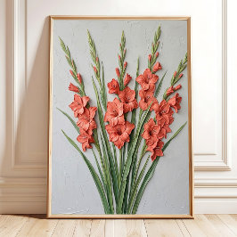 Minimalistische Gladiolus-Wandkunst - Feine Kunst  Poster