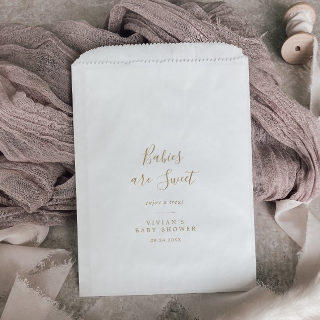 Minimalistische Gold Baby Dusche Babys sind süß Geschenktütchen (Von Creator hochgeladen)