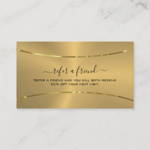 Minimalistische Gold Black Typografy Referrkarte Empfehlungskarte