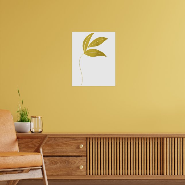 Minimalistische Gold-Blätter Poster (Wohnzimmer 2)
