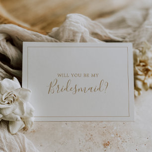 Minimalistische Gold Bridesmaid Vorschlagskarte Einladung