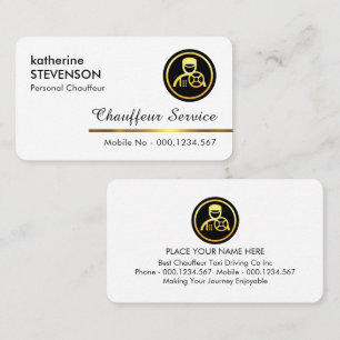 Minimalistische Gold-Chauffeur-Linie Visitenkarte