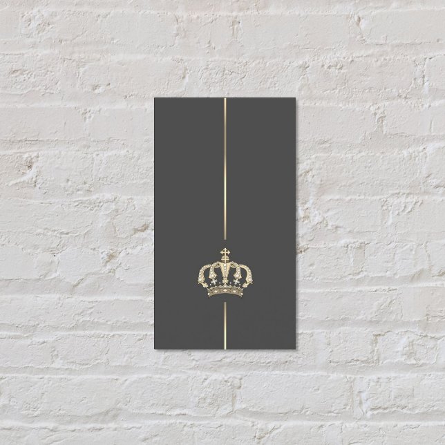 Minimalistische Gold Crown Business Card Visitenkarte (Von Creator hochgeladen)