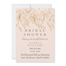 Minimalistische Gold Floral Bridal Dusche Einladun