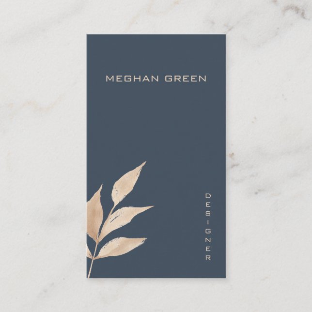 Minimalistische Gold Foliage-Visitenkarte Visitenkarte (Vorderseite)
