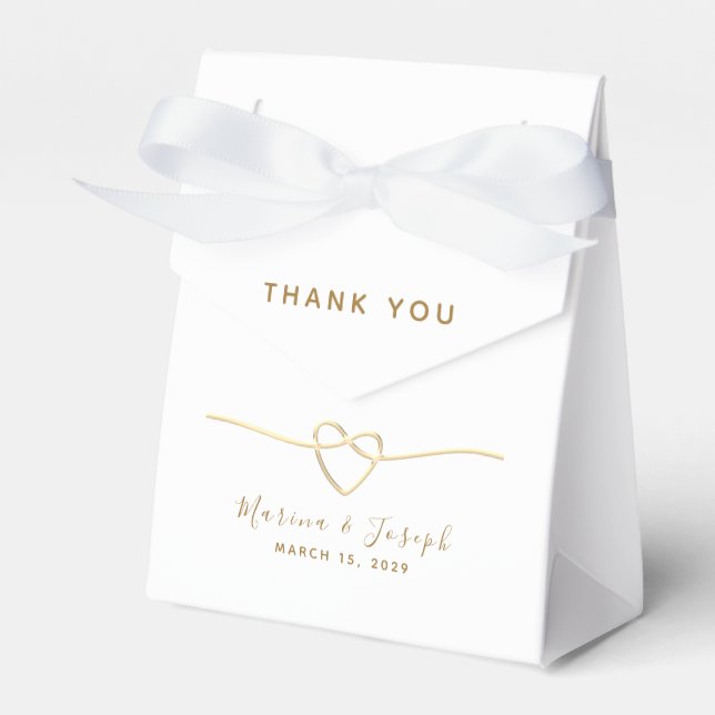 Minimalistische Gold-Gastgeschenk Hochzeit Geschenkschachtel (Vorderseite)