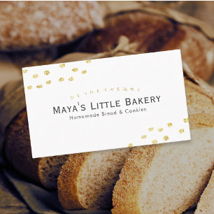 Minimalistische Gold-Glitter-Punkt-Bäckerei Visitenkarte