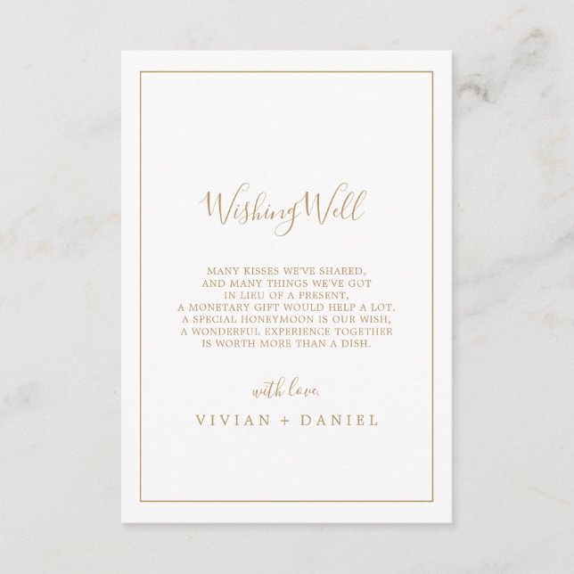 Minimalistische Gold Hochzeitskarte Begleitkarte (Vorderseite)