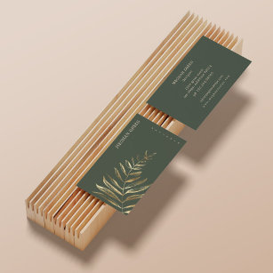 Minimalistische Gold Imitate Foil Foliage Business Visitenkarte