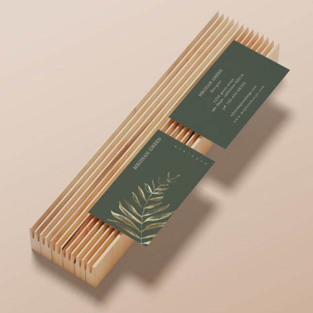 Minimalistische Gold Imitate Foil Foliage Business Visitenkarte (Von Creator hochgeladen)