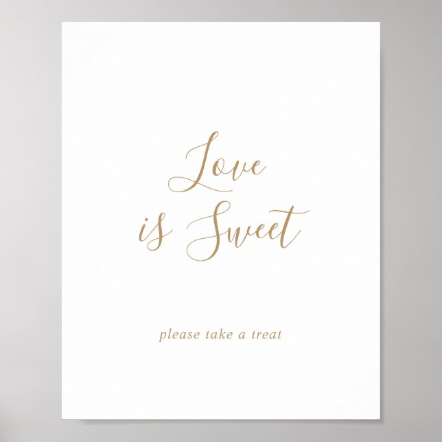 Minimalistische Gold-Liebe ist süßes Hochzeitszeic Poster (Vorne)