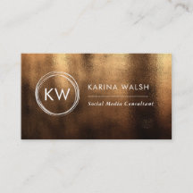 Minimalistische Gold-Monogramm-Logo-Visitenkarte