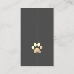 Minimalistische Gold Paw Print Business Card Visitenkarte