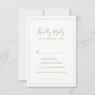 Minimalistische Gold Song Request RSVP Card