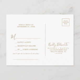 Minimalistische Gold Song Request UAWG Postkarte