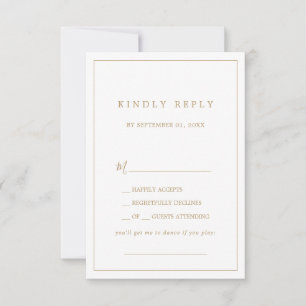 Minimalistische Gold-Typografie Song Request RSVP- RSVP Karte