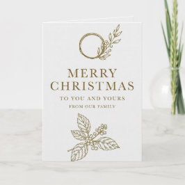 Minimalistische Gold-Typografie-Weihnachtskarte Karte