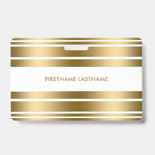 Minimalistische Gold- und Weißstreifen Ausweis