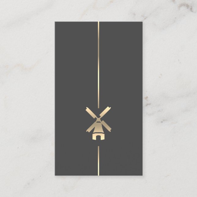 Minimalistische Gold-Windmill-Visitenkarte Visitenkarte (Vorderseite)