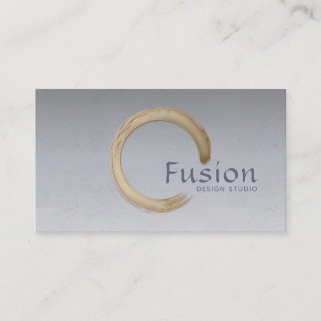 Minimalistische Golden Enso Circle Business Card Visitenkarte (Vorderseite)