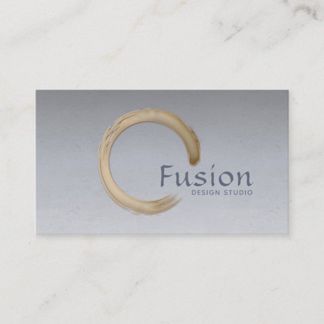 Minimalistische Golden Enso Circle Business Card Visitenkarte (Vorderseite)