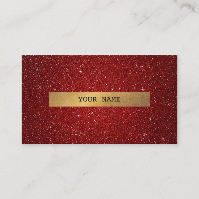 Minimalistische Golden Glitzer Red Vip Business Ca Visitenkarte (Vorderseite)