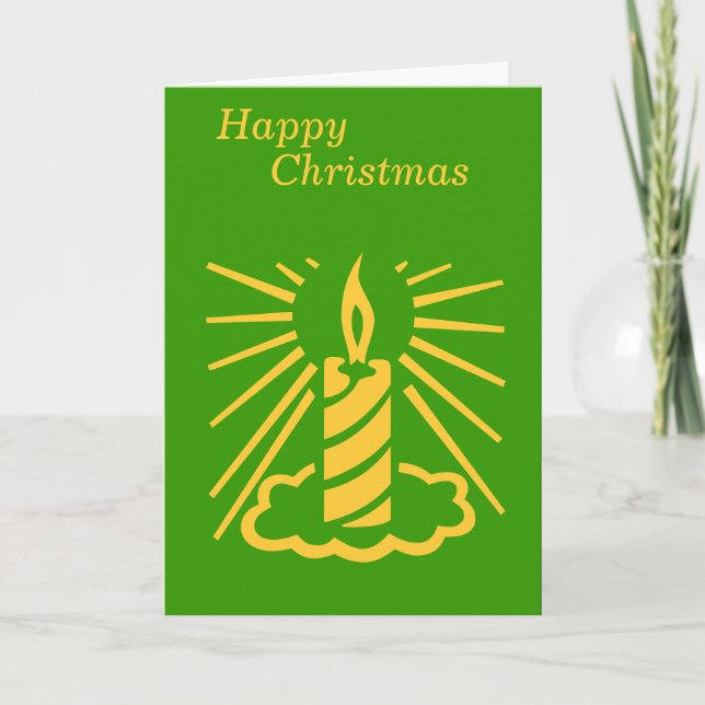 Minimalistische goldene Kerze, die zu Weihnachten  (Vorderseite)