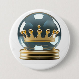 Minimalistische goldene Kronen-Artistik-Button Button