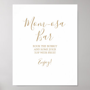 Minimalistische goldene Mom-osa-Bar-Tafel Poster