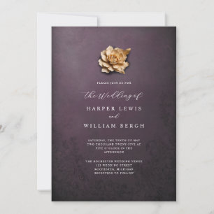minimalistische goldene Rosenhochzeit Einladung