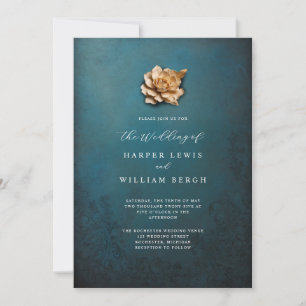 minimalistische goldene Rosenhochzeit Einladung