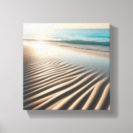 Minimalistische goldene Sandwellen am tropischen S Leinwanddruck