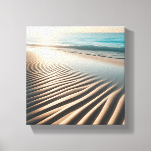 Minimalistische goldene Sandwellen am tropischen S Leinwanddruck