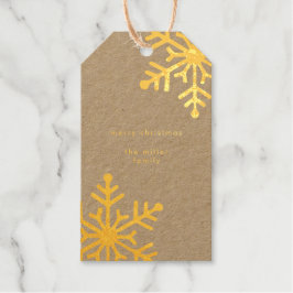 Minimalistische Goldene Schneeflocken Frohe Weihna Geschenkanhänger