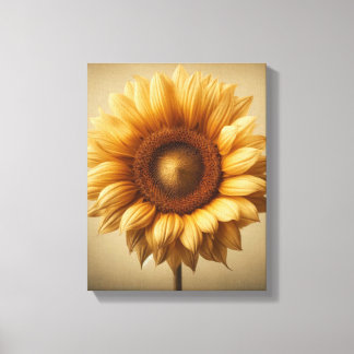Minimalistische goldene Sonnenblumen-Blüten-Leinwa Leinwanddruck